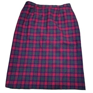 VTG Pendleton Wool Blend Over the Knee Pencil Skirt Size 14